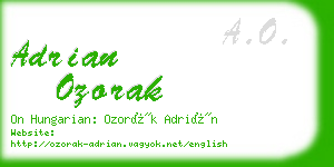 adrian ozorak business card